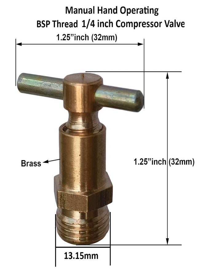 ES EKSAFAR ESEKSAFAR Manual Hand Operating Air Compressor Valve Pneumatic/Air Release Valve (Pack of 2) BSP Thread 1/4" inch (Hand operated Compressor valve) - Image 2